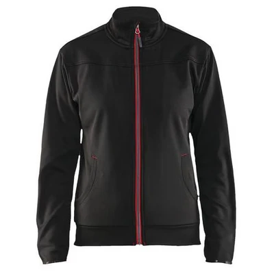 Image de Sweat zippé femme noir/rouge