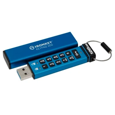Afbeelding van Kingston Technology IronKey Keypad 200 USB flash drive Type A 3.2 Gen 1 (3.1 1) Blauw
