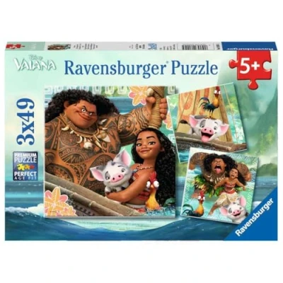Image de Puzzle 3 x 49 pièces La légende du bout monde Vaiana Ravensburger