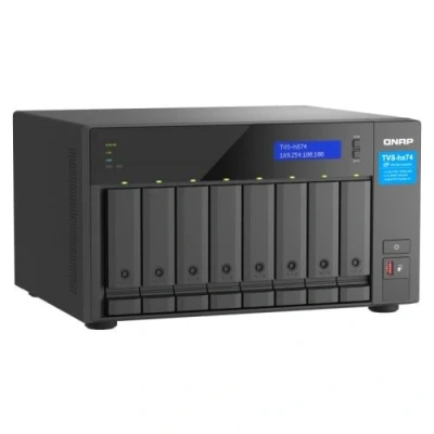 Image de QNAP TVS H874 Serveur NAS 8 Baies SATA 6Gb/s RAID JBOD, 0, 1, 5, 6, 10, 50, 60, TP RAM 32 Go Gigabit Ethernet / 2.5 iSCSI support