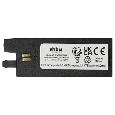 Afbeelding van vhbw Vervangende batterij voor Gibson GBP452050 elektrische gitaar (340 mAh, 3,7 V, Li polymeer)