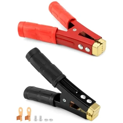 Afbeelding van QWORK® 2 stuks Krokodillenklemmen 1000 A voor accustartkabel met isolerende mantel startkabels in de auto