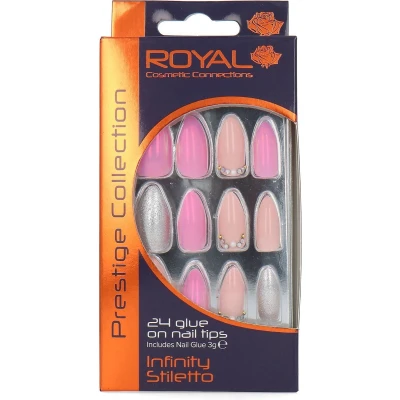 Afbeelding van Royal 24 Stiletto Glue On Nails Infinity