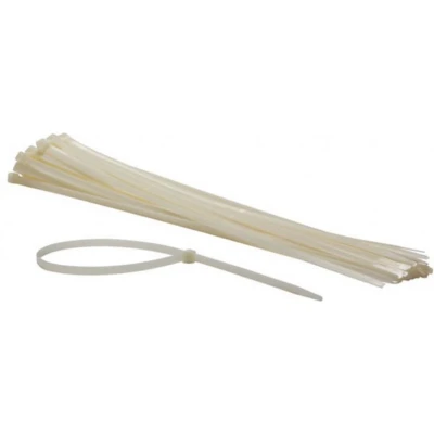 Afbeelding van Perel Set nylon kabelbinders 8.8x610mm Wit, UV bestendig, 50 st.
