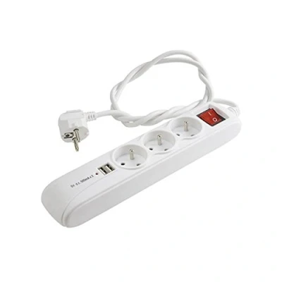 Afbeelding van Erard Multistekker 3 x 16a 1m+usb+schakelaar 8366 3700117283668 Electro Snoer/stekker Snoer