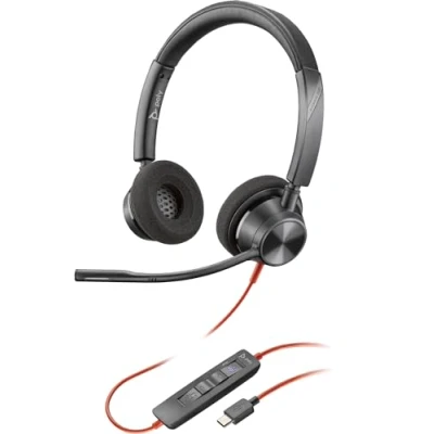 Image de Micro casque Poly Blackwire 3320 stéréo USB C certifié Microsoft Teams + adaptateur C/A