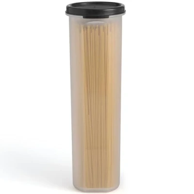 Afbeelding van Grote transparante opbergdoos voor spaghetti en pasta met deksel, multifunctionele organizer voedselopslag noedels, bonen, rietjes, luchtdicht lekvrij, BPA vrij, 1