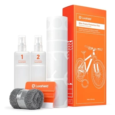 Afbeelding van Luxshield Fiets lakbeschermingsfolie voor mountainbike, BMX, racefiets, trekkingfiets enz. 21 delige frameset tegen steenslag transparant glanzend en zelfklevend