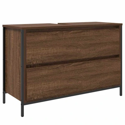 Afbeelding van Badkamerkast met lades 90x34,5x60 cm grijs sonoma