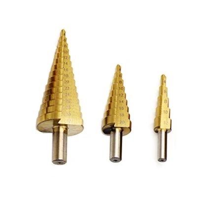 Afbeelding van Meichoon 3 stuks HSS trapboor 4 12 mm/4 20 32 mm, titanium coating 4241 Pagode zeskantschacht (driehoekige handgreep)