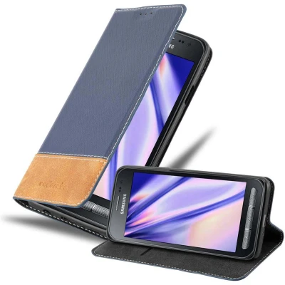 Afbeelding van Cadorabo Hoesje geschikt voor Samsung Galaxy XCover 3 in DONKERBLAUW BRUIN Beschermhoes met magnetische sluiting, standfunctie en kaartvakje Book Case Cover Etui