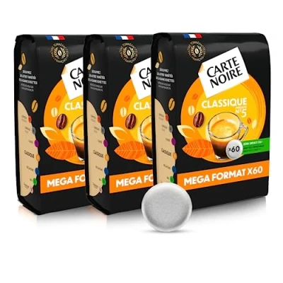 Afbeelding van Carte Noire Klassieke koffiepads nr. 5, composteerbaar, compatibel met Senseo, 3 verpakkingen elk 60 zachte capsules (180 capsules)