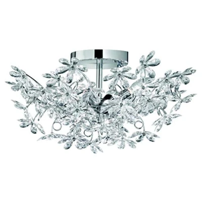 Image de Trio Leuchten Design / Moderne Plafonnier Fiore 4 chrome Plastique Metal Rond Globe Compatible pour LED E14 Max. x 40 Watt