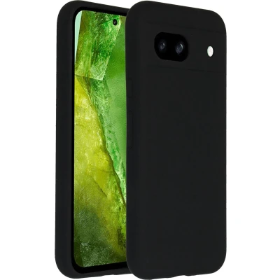 Afbeelding van Accezz Hoesje Geschikt voor Google Pixel 8a Siliconen Liquid Silicone Backcover Zwart
