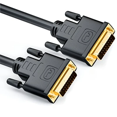 Afbeelding van deleyCON DVI naar kabel 24+1 D Dual Link HDTV 1080p Full HD 3D Ready adapterkabel monitorkabel met Ferritoyau zwart