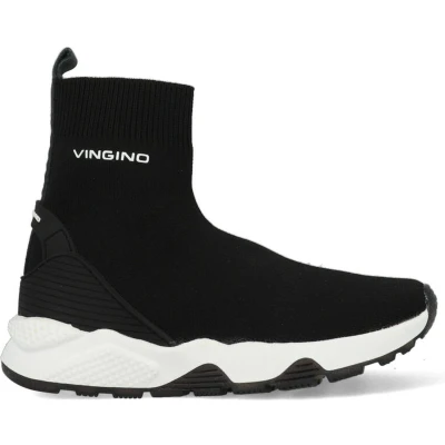 Afbeelding van Vingino Gino Hoge sneakers Jongens Zwart Maat 39