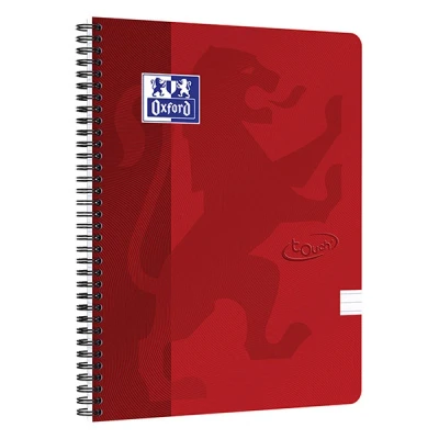 Image de OXFORD Touch cahier à spirale A4 ligné 70 fls couverture en carton souple rouge