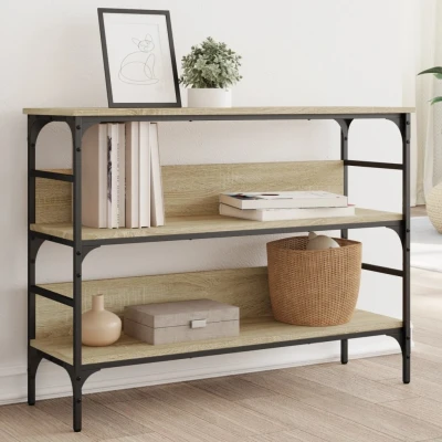 Afbeelding van Wandtafel 100x32x75 cm bewerkt hout sonoma eikenkleurig