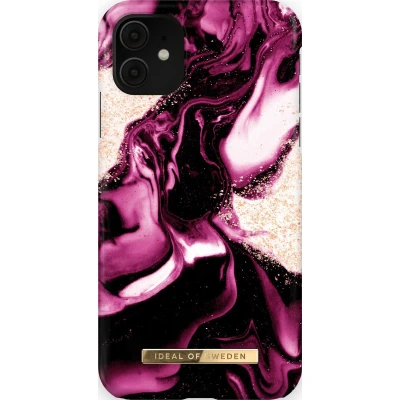 Afbeelding van Ideal of Sweden Fashion Case iPhone 11/XR Golden Ruby Marble