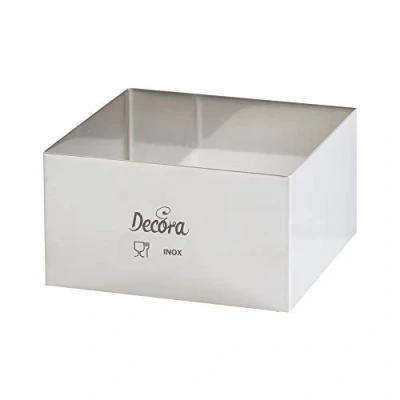 Afbeelding van Decora 0063794 vierkant roestvrij staal, 12 x 4,5 cm, zilver