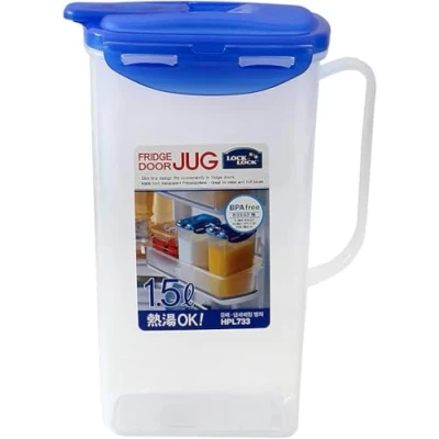 Afbeelding van LocknLock PP Classic sapkan 165 x 97 227 mm, 1,5 liter, 100% luchtdicht en waterdicht, intelligent sluitsysteem, opbergcontainer, losse doos voor sap, melk of shakes