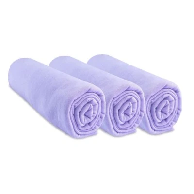 Image de Lot de 3 draps housse coton 60x120 cm Couleur Parme