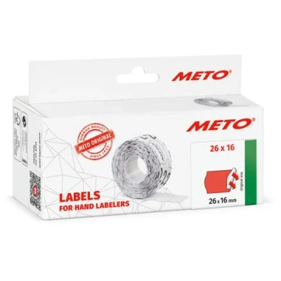 Afbeelding van METO Prijslabels 9506169 Permanent hechtend Breedte etiket: 26 mm Hoogte 16 Rood 1 stuk(s)