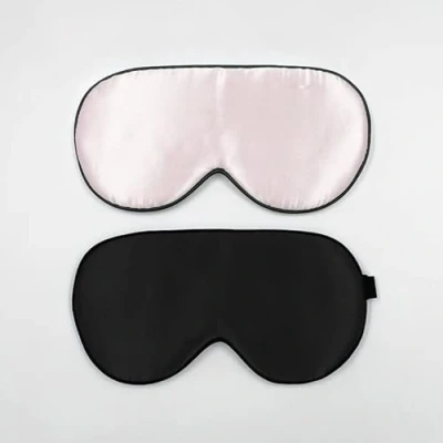 Afbeelding van townssilk 2 stuks 100% comfortabele en superzachte zijden slaapmaskers met verstelbare riem 1 zwart roze