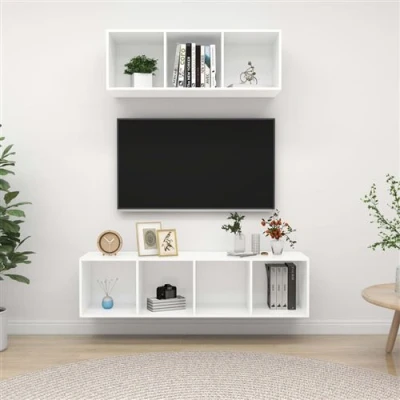 Afbeelding van vidaXL 2 delige Tv meubelset bewerkt hout wit