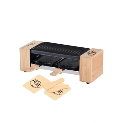 Afbeelding van LITTLE BALANCE 8618 Raclette 2 Meuuh...!, voor 1/2 personen, afneembare grill, spatels + planken, antiaanbaklaag, 1 of 320 W, bamboe