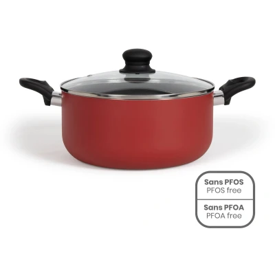 Afbeelding van Livoo Faitout 24 cm, Pan + steelpan, Rood
