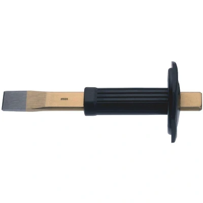 Afbeelding van BAHCO 3750H sleufbeitel met platte ovale schacht gelakte koperen afwerking beschermkap 26 mm x 240