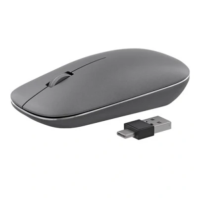 Afbeelding van T&#039;nB iClick TRIPLE CONNECT Muis optisch 3 knoppen draadloos Bluetooth USB draadloze ontvanger donkergrijs