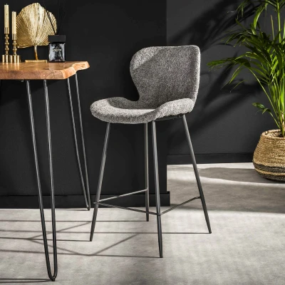 Afbeelding van Verona barstoel 67 cm boucle grijs