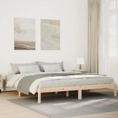 Image de vidaXL Cadre de lit extra long sans matelas 200x220 cm bois massif pin