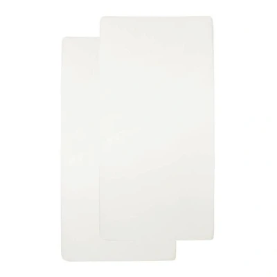 Afbeelding van Meyco Set Hoeslaken Ledikant 60x120 Offwhite (2st)