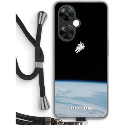 Afbeelding van Case Company® hoesje met Koord geschikt voor OnePlus Nord CE 3 Lite Alone in Space Telefoonhoesje Zwart Bescherming aan alle Kanten en Over de Schermrand