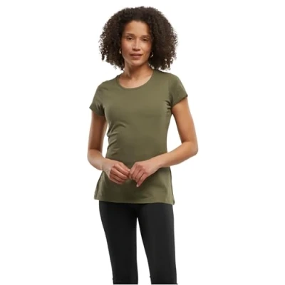 Image de Build Your Brand T shirt basique à manches courtes pour femme avec col rond en coton, disponible dans de nombreuses couleurs, tailles XS 5XL, olive, 5XL