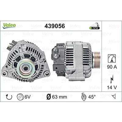Afbeelding van VALEO 439056 Dynamo / Alternator 14V 90A CITROËN: Saxo Hatchback, Berlingo First I Van, Dispatch II PEUGEOT: Partner 406 Estate