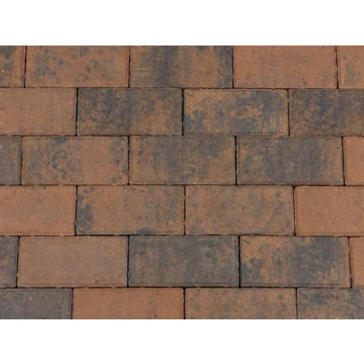 Afbeelding van Betonstraatsteen 21x10,5x8 cm bruin/zwart komo