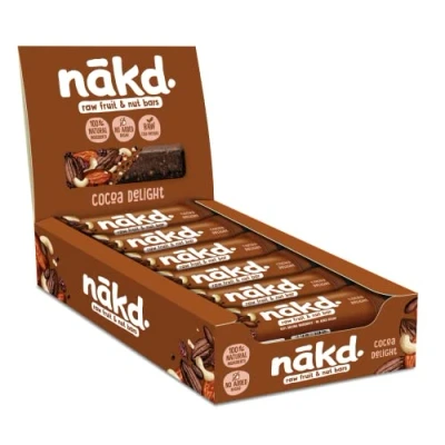 Afbeelding van Cocoa Delight natuurlijke fruit en notenrepen veganistisch glutenvrij snack 35 g (18 per verpakking)