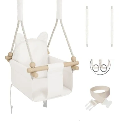 Afbeelding van schommel Baby hout 190 260cm Plafondhoogteverstelling set voor kinderen Indoor Outdoor binnen 100% ECO