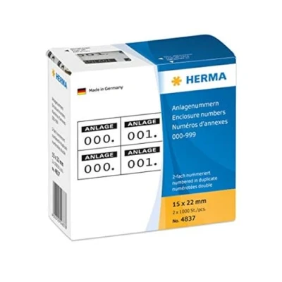 Afbeelding van HERMA Nummer zelfklevend 15x22 mm zwart