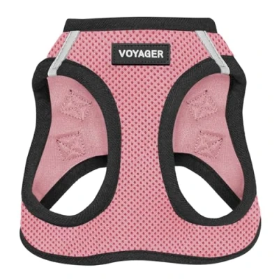 Afbeelding van Voyager Step In Air Hondenharnas door Best Pet Supplies, Harnas voor kleine en middelgrote honden, alle weertypen Roze / Zwarte rand, S, Borst: 37 40.5 cm