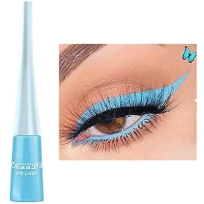 Afbeelding van vloeibare eyeliner in 10 kleuren sneldrogende matte eyeliner, duurzame en bloeivrije waterdichte geleyeliner, sterk gepigmenteerde blauw
