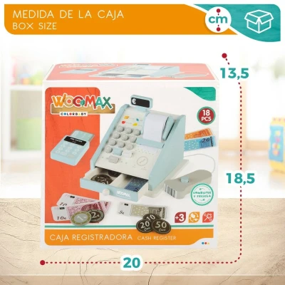 Afbeelding van Speelgoedkassa Woomax 18 Onderdelen 4 Stuks x 15 cm