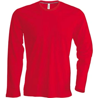 Afbeelding van Kariban NoTrash2003 T shirt met lange mouwen en ronde hals, eenvoudig nauwsluitend, in 20 kleuren maten S, M, L, XL, 2 x 3 B 4 Rood