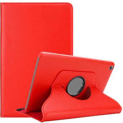 Afbeelding van Cadorabo Tablet Hoesje geschikt voor Huawei MediaPad M5 / PRO (10.8 inch) in KLAPROOS ROOD Beschermhoes ZONDER auto Wake Up, met stand functie en elastische band sluiting Book Case Cover Etui