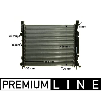 Afbeelding van MAHLE ORIGINAL CR 1155 000P Radiateur voor voertuigen met airco 560 480 26 Koelribben mechanisch gelast RENAULT: Kangoo II Express