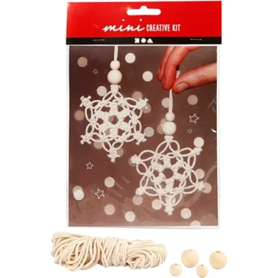 Afbeelding van Creative mini kit Kerststerren Macramé hoogte 10 cm